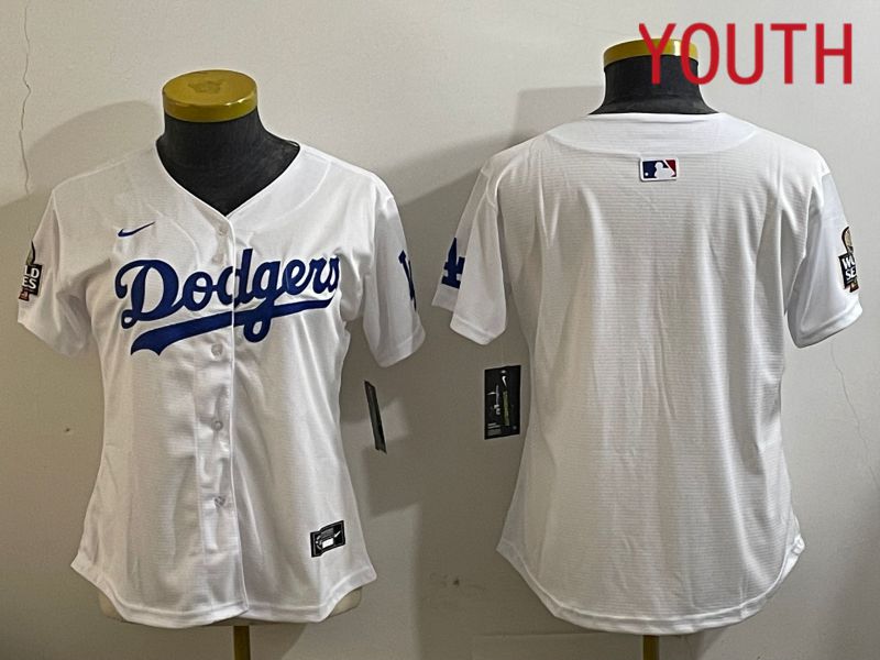 Youth Los Angeles Dodgers Blank White Game 2024 Nike MLB Jersey style 112110